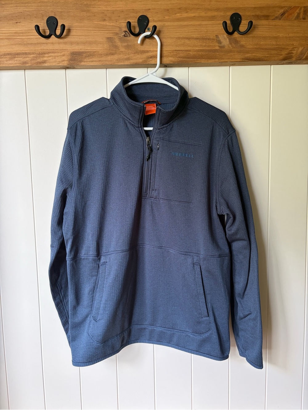 Merrell Microgrid Fleece Men's blue Quarter-Zip Lightweight Pullover Sz M